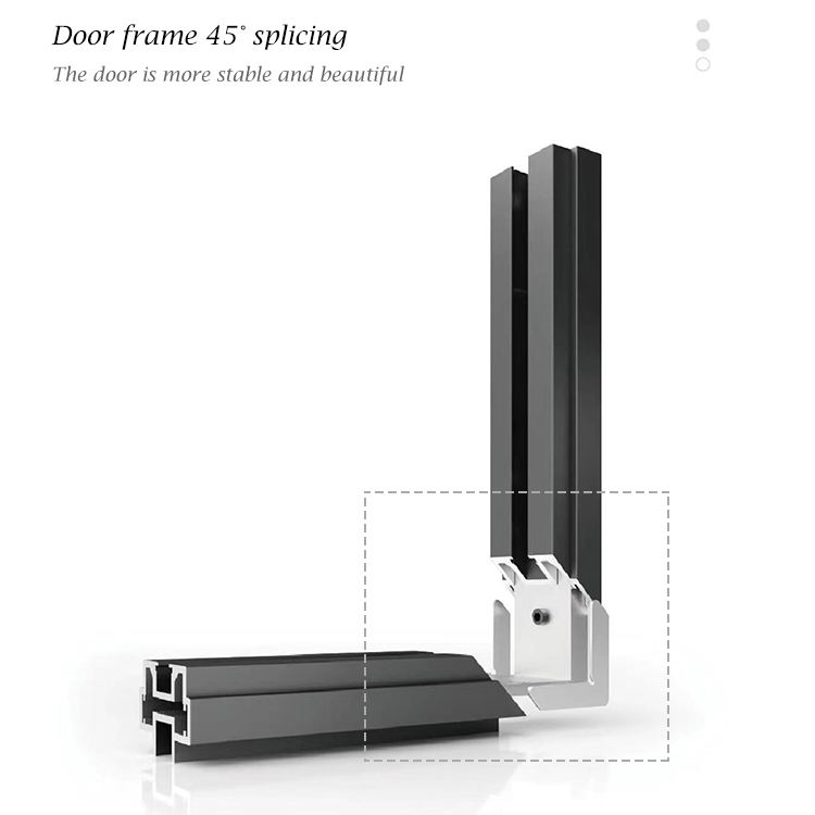 Porta deslizante de vidro interior moderna HDSAFE Porta francesa deslizante  de alumínio preto fosco Porta de