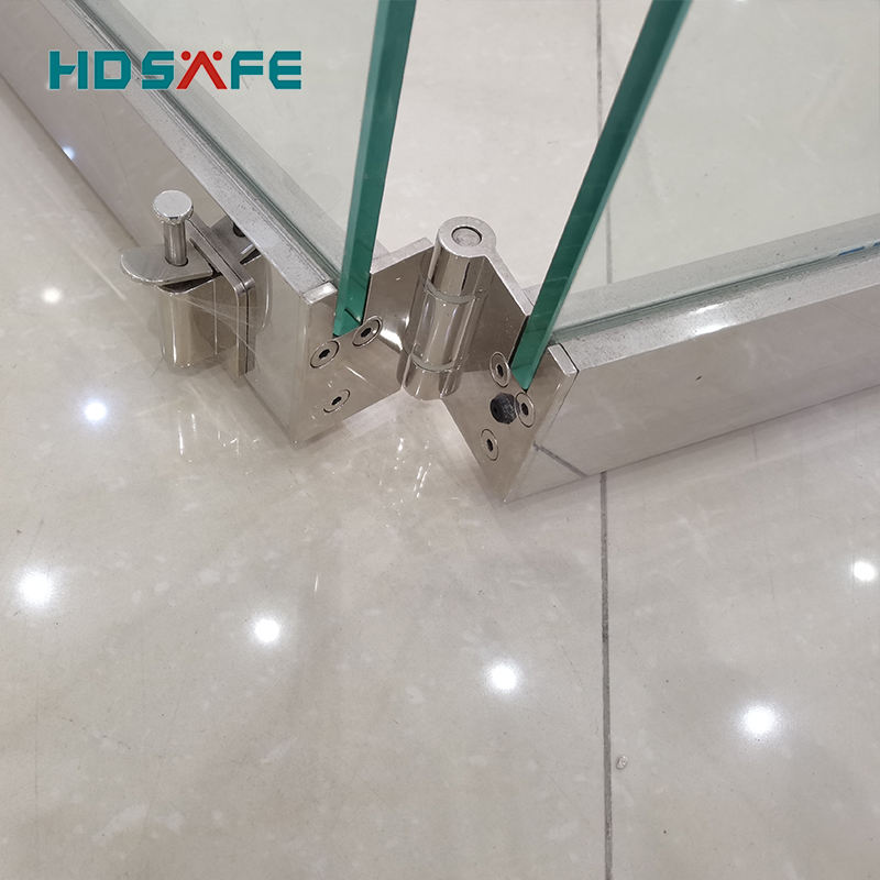 HDSAFE Frameless Glass Folding Door Interior Folding Patio Doors Hardware Accordion Frameless Glass Doors Exterior