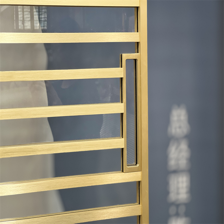 HDSAFE Luxury Golden Slim Frame Remote Control Electric Office Smart Automatic Door