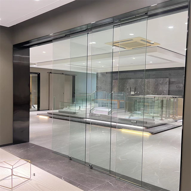 HDSAFE Sliding Glass Door Supplier Soft Closing Tempered Glass Systems Frameless Sliding Doors For Office