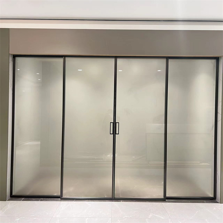 black frame sliding door