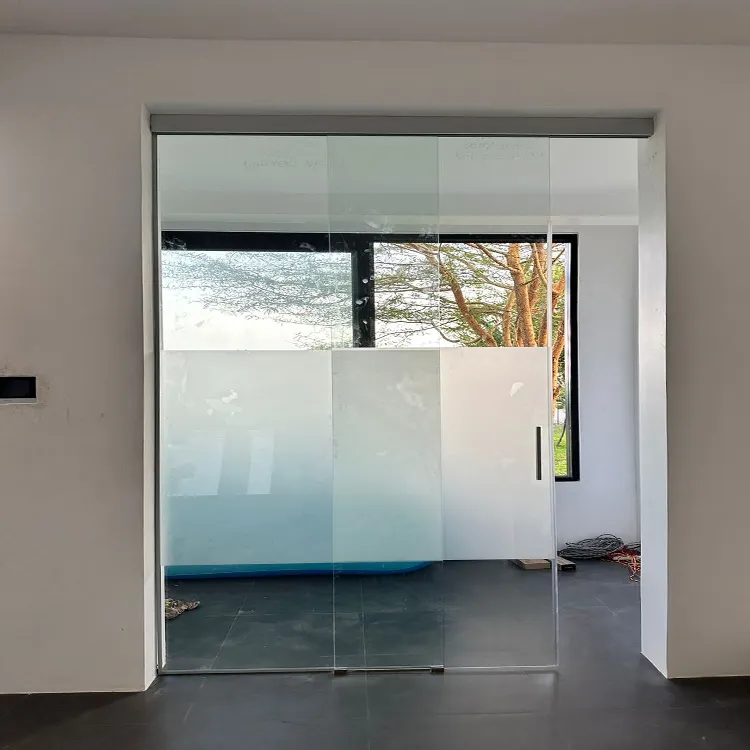 HDSAFE Frameless Glass Sliding Door For Living Room Aluminium Frameless Glass Doors Factory