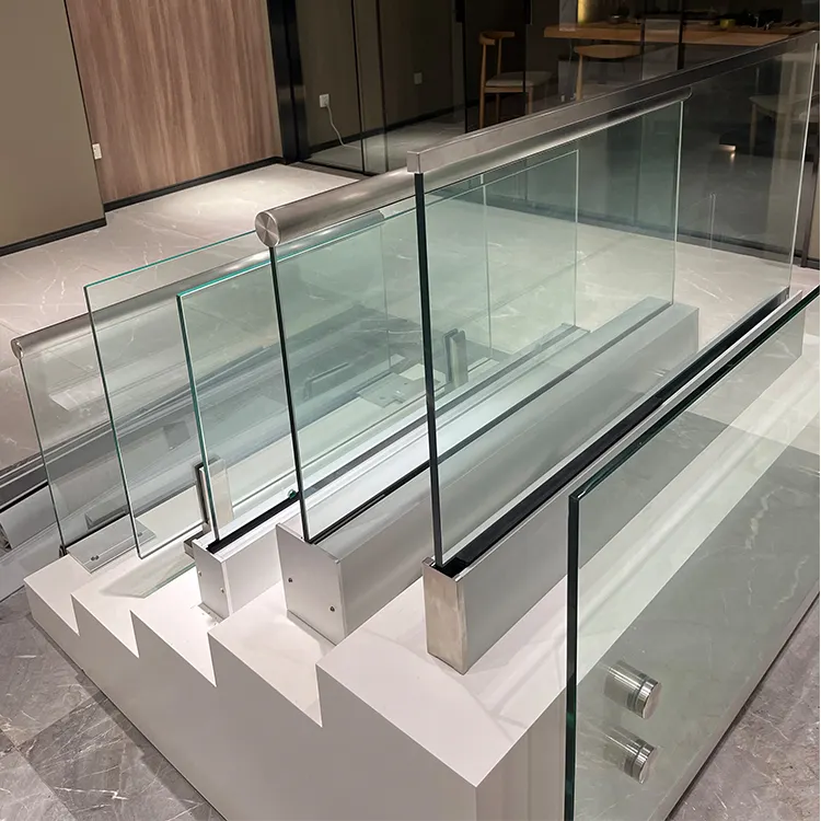 HDSAFE Balustrade Handrail Aluminum Frameless Glass Balustrade Stair Glass Railing Manufacturer