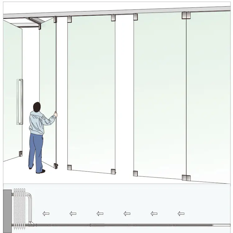 HDSAFE Partition Wall Glass Bi Folding Door Sliding Glass Partition Door Factory Price