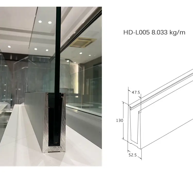 HDSAFE Frosted Glass Balcony Railing China Hot Sale Aluminum Glass Balustrade Railing Factory