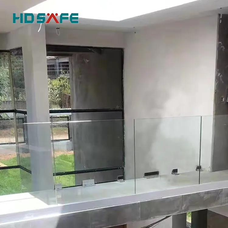 HDSAFE Frameless Tempered Glass Balustrade Handrail Staircase Modern Railing Exterior U Channel