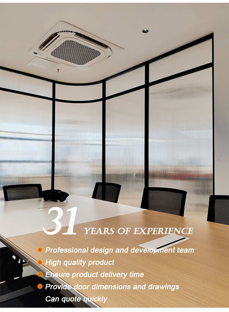 Fluted Glass Office Partition Wall