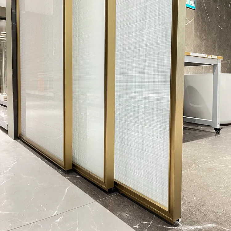 HDSAFE Glass Sliding Door System Fluted Glass Door Interior Glass Door Design Factory