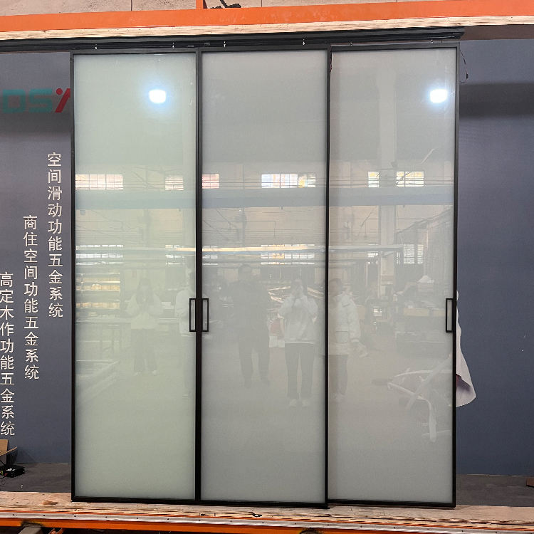 HDSAFE Interior Aluminum Sliding Glass Door Black White Frame 8mm Glass Sliding Door Manufacturer