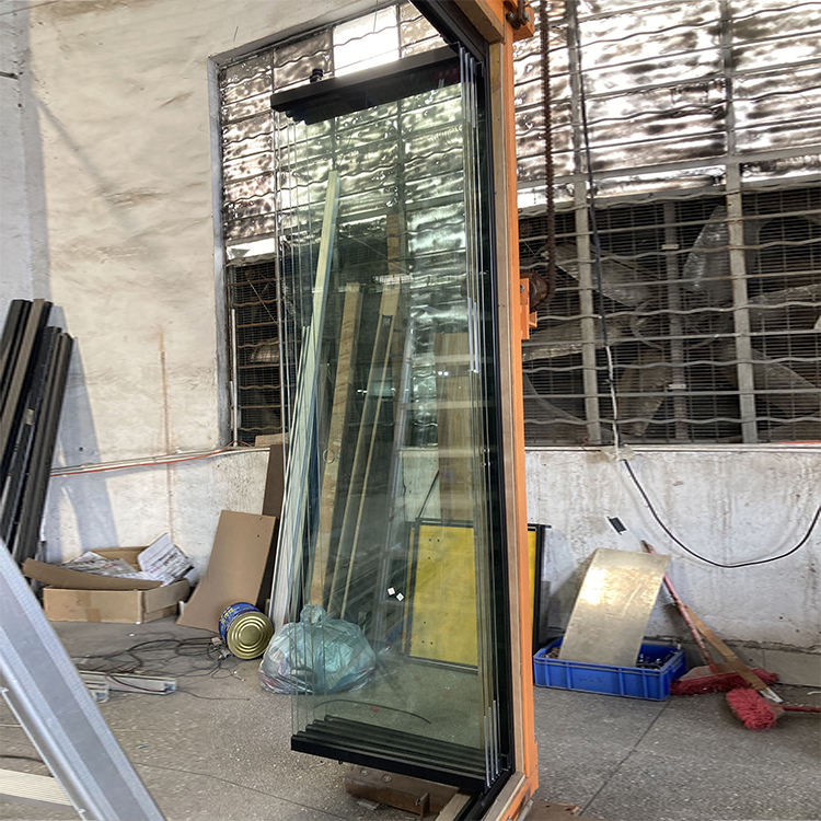HDSAFE Aluminum Frameless Glass Folding Patio Door Exterior Partition Door Customization