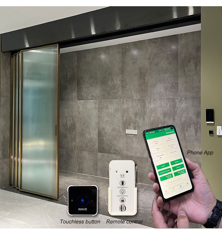 HDSAFE Magnetic Levitation Automatic Sliding Door Phone App Sensor Telescopic Sliding Glass Door