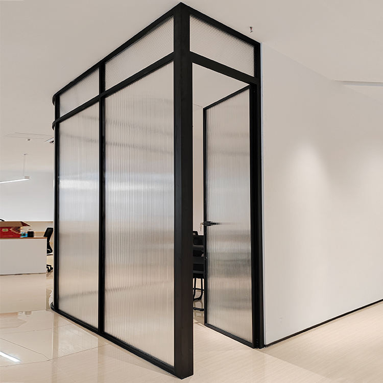 HDSAFE Fluted Glass Office Partition Wall Folding Glass Partition Doors Factory