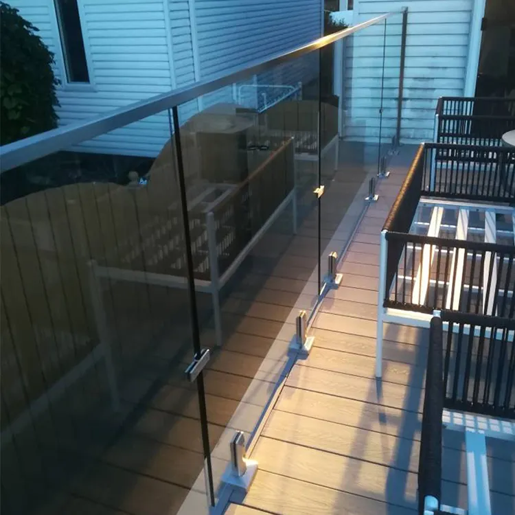HDSAFE Deck Glass Spigot Frameless Glass Railing Stainless Steel Spigot Stair Railing Balcony