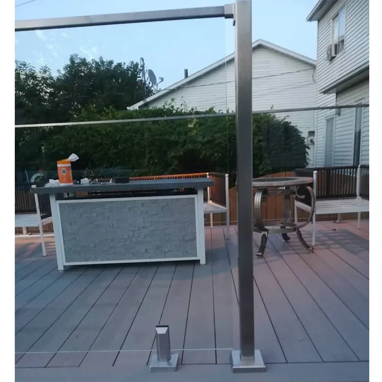 HDSAFE Deck Glass Spigot Frameless Glass Railing Stainless Steel Spigot Stair Railing Balcony
