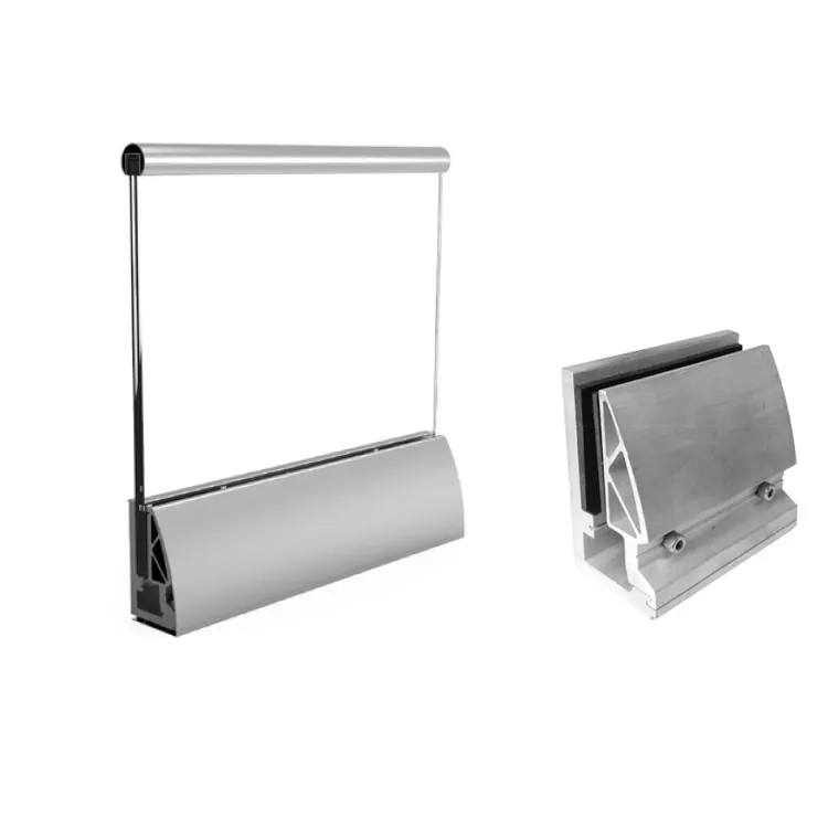 HDSAFE LED Glass Railing Balcony Design Aluminum U Channel Glass Handrail Fence Clamp