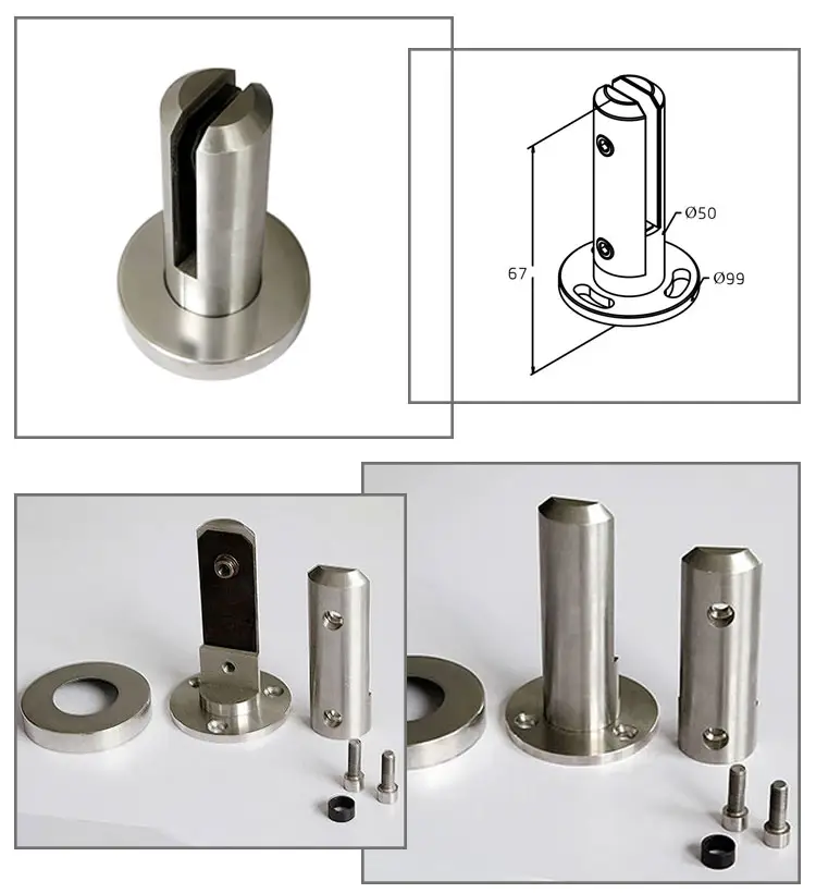 HDSAFE 10/12 mm Frameless Glass Spigot Swimming Pool Fence Clamp Stair Balcony Glass Railing