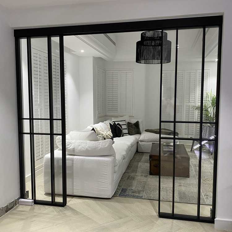HDSAFE French Sliding Glass Doors System Apartment Soft Closing Stack Door Residential Study Living Room