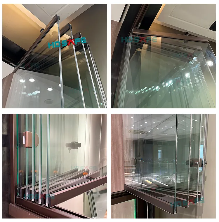 Frameless Glass Floor To Ceiling Vertical Sliding Window Aluminum Large Panoramic Accordion Folding Glass Windows Patio Doors