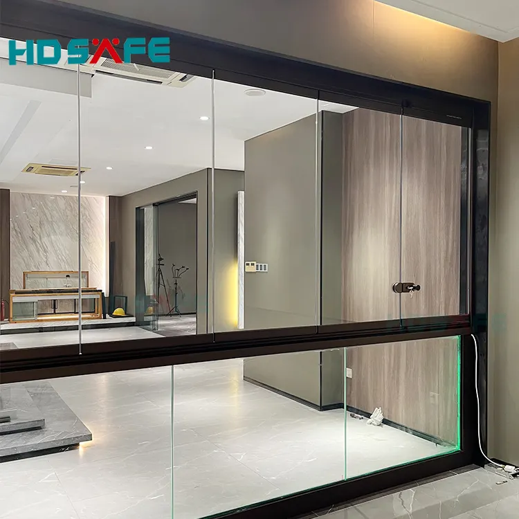 Frameless Glass Floor To Ceiling Vertical Sliding Window Aluminum Large Panoramic Accordion Folding Glass Windows Patio Doors