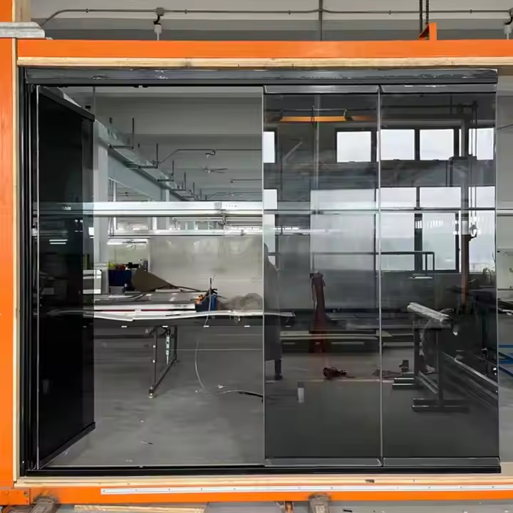 HDSAFE Aluminum Frameless Sliding Glass Door Folding Partition Wall Large Accordion Balcony Door