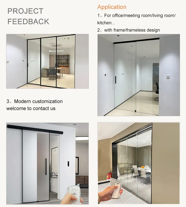 Commercial Automatic Glass Sliding Door System Aluminium Frame Frameless Smart Glass Sensor Magnetic Levitation Automatic Door