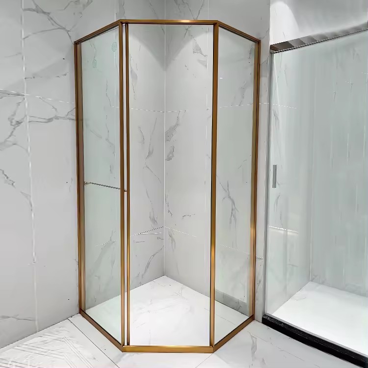 HDSAFE Hotel Sliding Shower Door Hardware Aluminum Luxury Bathroom Tempered Glass Shower Partition Door