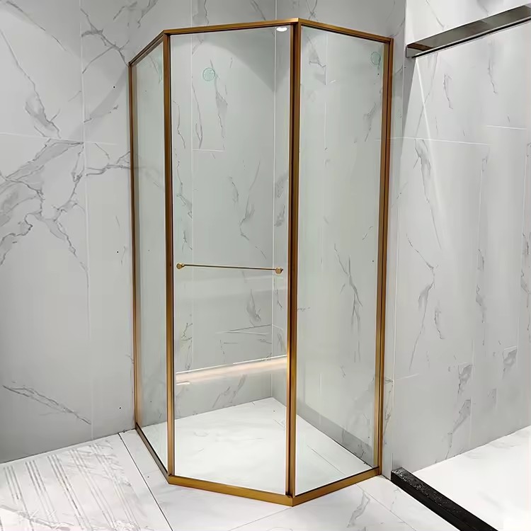 HDSAFE Hotel Sliding Shower Door Hardware Aluminum Luxury Bathroom Tempered Glass Shower Partition Door