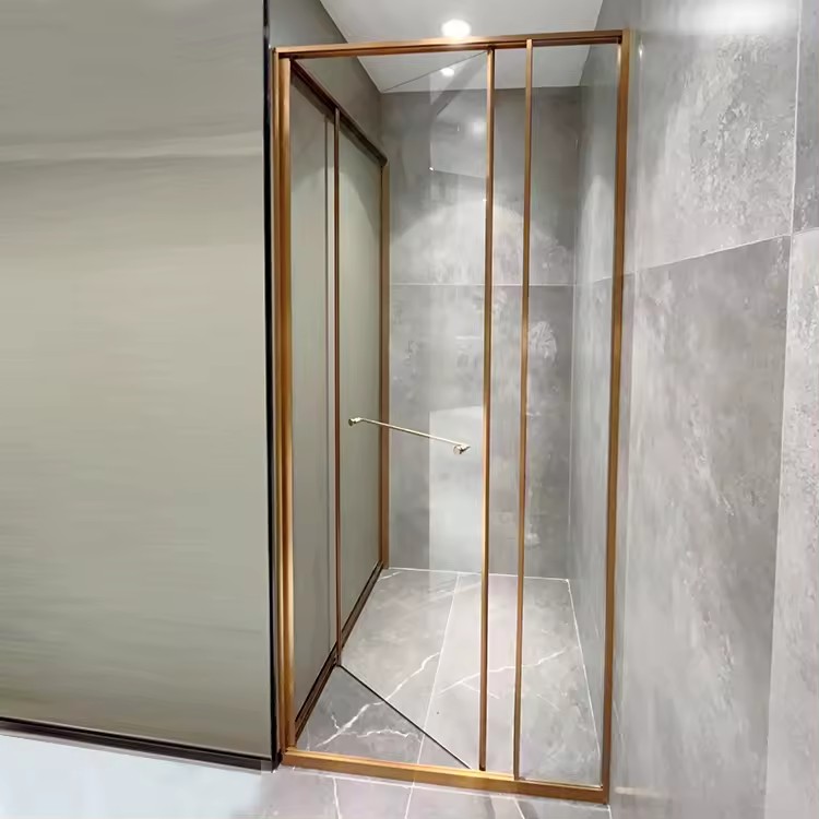 HDSAFE Sliding Shower Door For Hotel 304 Stainless Steel Hardware Bathroom Glass Shower Doors