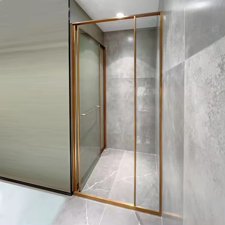 HDSAFE Sliding Shower Door For Hotel 304 Stainless Steel Hardware Bathroom Glass Shower Doors