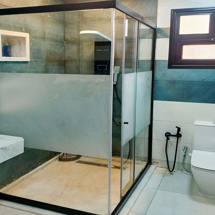 HDSAFE Hotel Glass Shower Door Modern Frosted Fluted Glass Bathroom Door Apartment Home