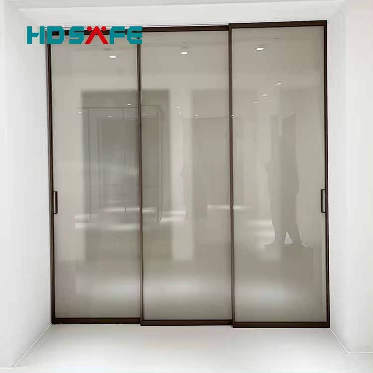 HDSAFE Commercial Automatic Glass Sliding Door System Aluminium Frame Frameless Smart Glass Sensor Magnetic Levitation Automatic Door