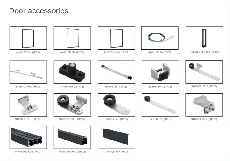 HDSAFE Interior Door For Hotel Villa Apartment Aluminum Frame Glass Door Sliding Soft Closing Room Glass Partition Sliding Doors