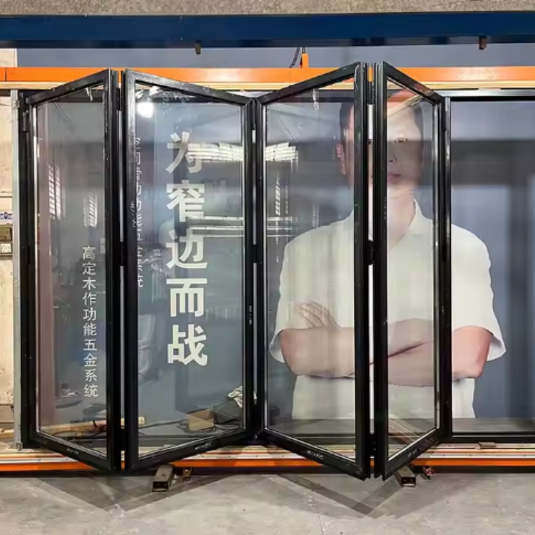 HDSAFE Economical Aluminum Bi Folding Door Soft Closing Villa Interior Folding Door Partition Stack Accordion Folding Glass Door