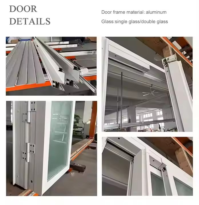 HDSAFE Folding Pt Door Interior Kitchen Bathroom Toilet Pt Door Aluminum Profile Accessories Stack Pt Door Factory