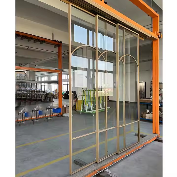 HDSAFE French Style Interior Door Modern 8mm Glass Hotel Soft Closing French Sliding Door Factory