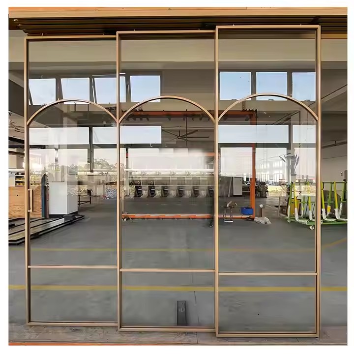 HDSAFE French Style Interior Door Modern 8mm Glass Hotel Soft Closing French Sliding Door Factory