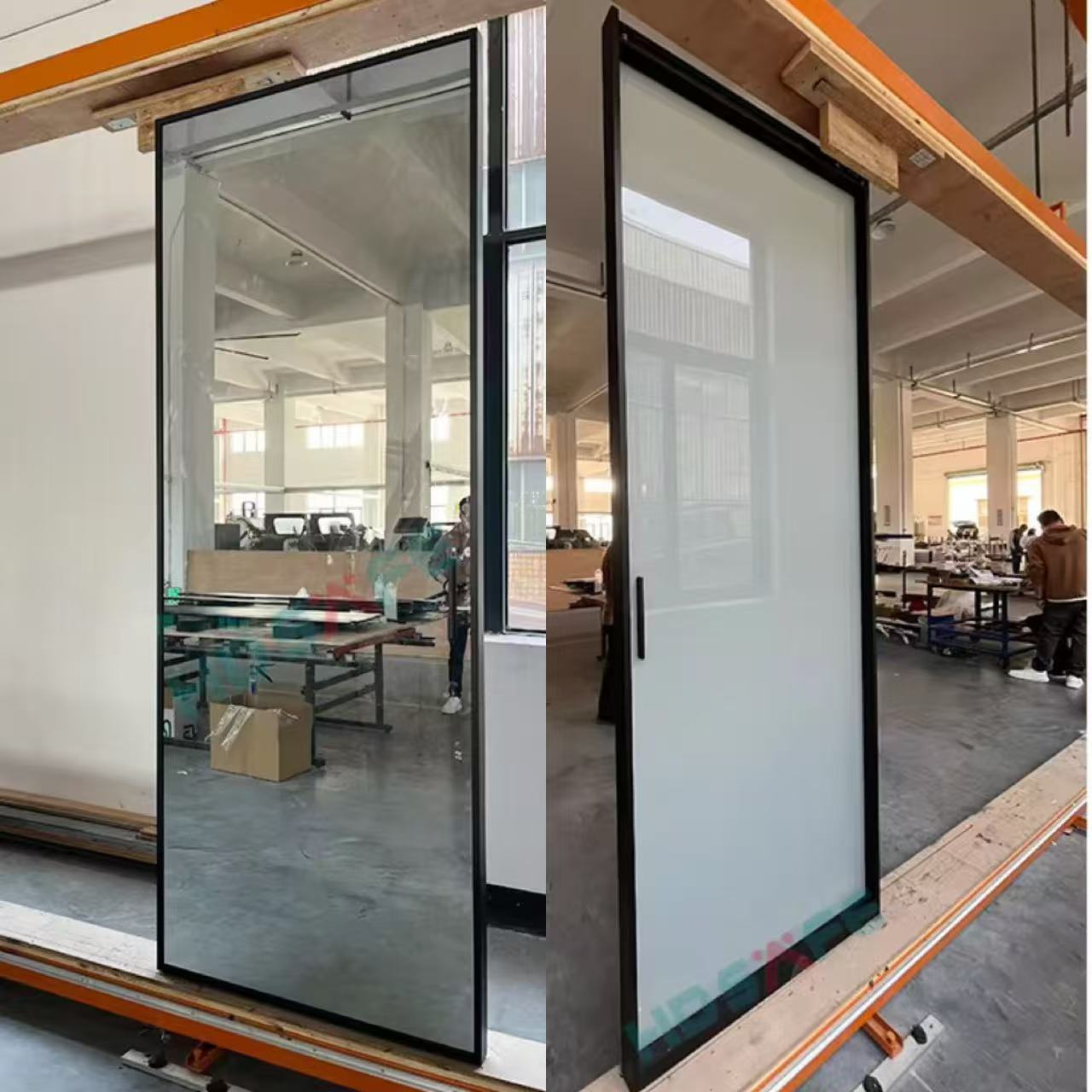 Interior Invisible Sliding Door Narrow Frame Trackless Aluminum Glass Hidden Ghost Doors