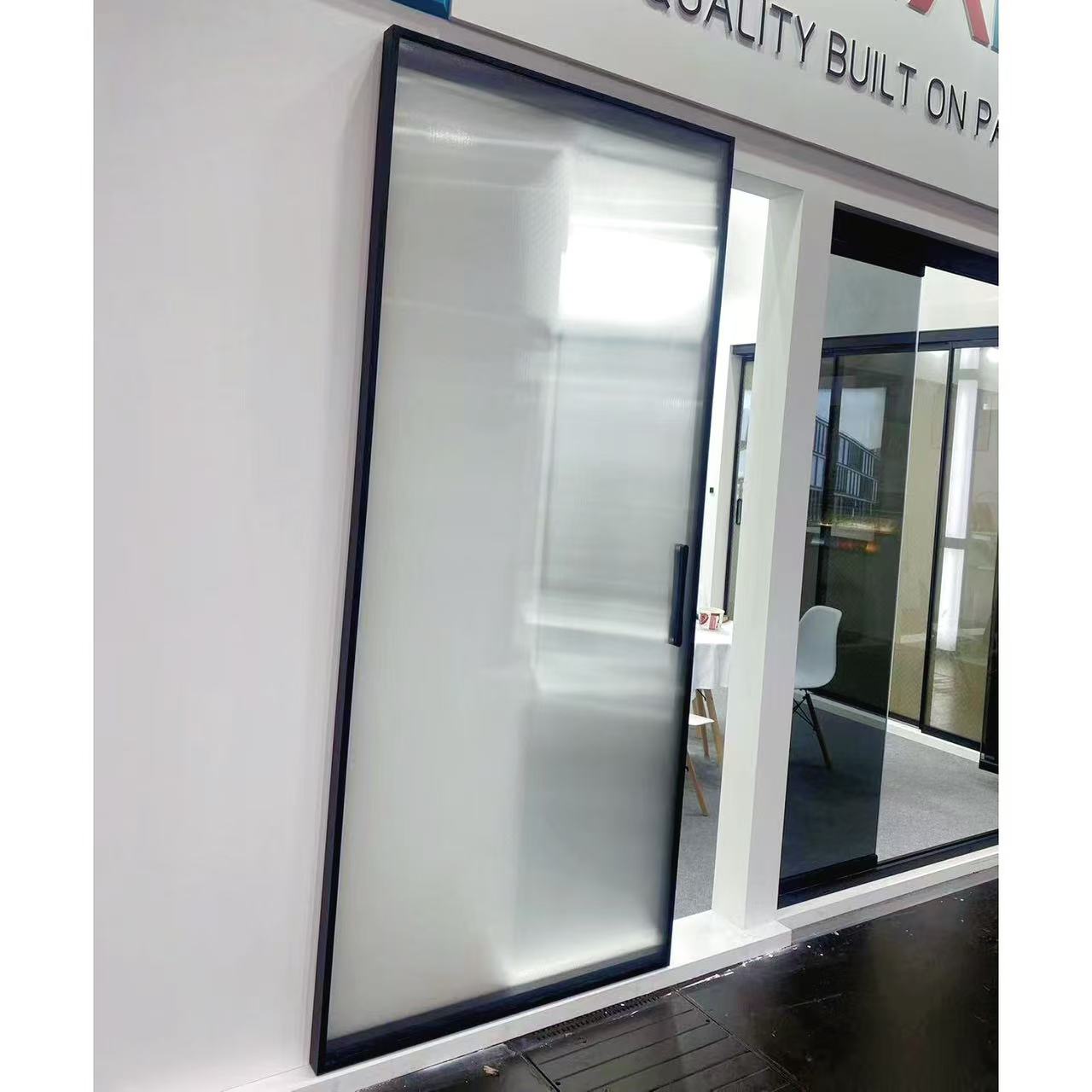 Interior Invisible Sliding Door Narrow Frame Trackless Aluminum Glass Hidden Ghost Doors