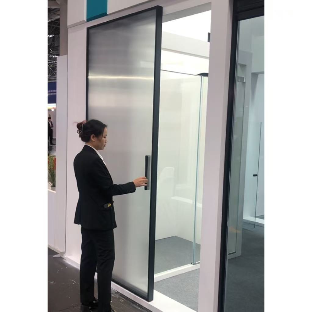 Interior Invisible Sliding Door Narrow Frame Trackless Aluminum Glass Hidden Ghost Doors