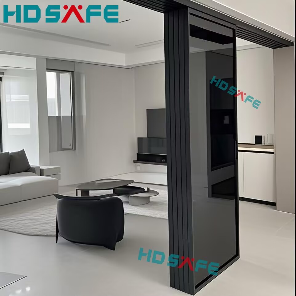 HDSAFE Left and Right Open Frameless Glass Sliding Doors Interior Office Hotel Mall Apartment Tempered Glass Slide Door System