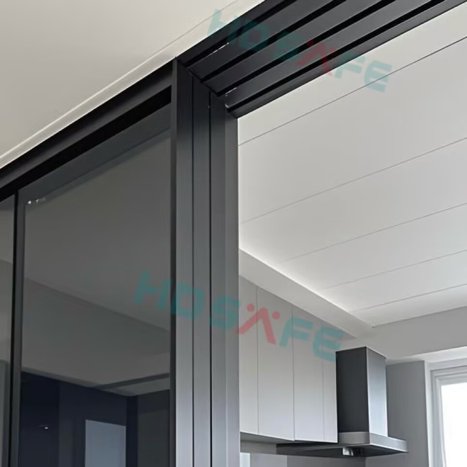 Factory Glass Sliding Doors Interior Bedroom Aluminium Door Hidden Track Narrow Frame Sliding Glass Door