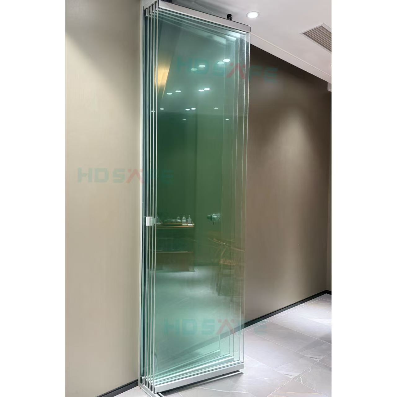 HDSAFE Modern Style Folding Slide Doors Waterproof For Villas Aluminum Alloy Exterior Bifold Glass Folding Doors