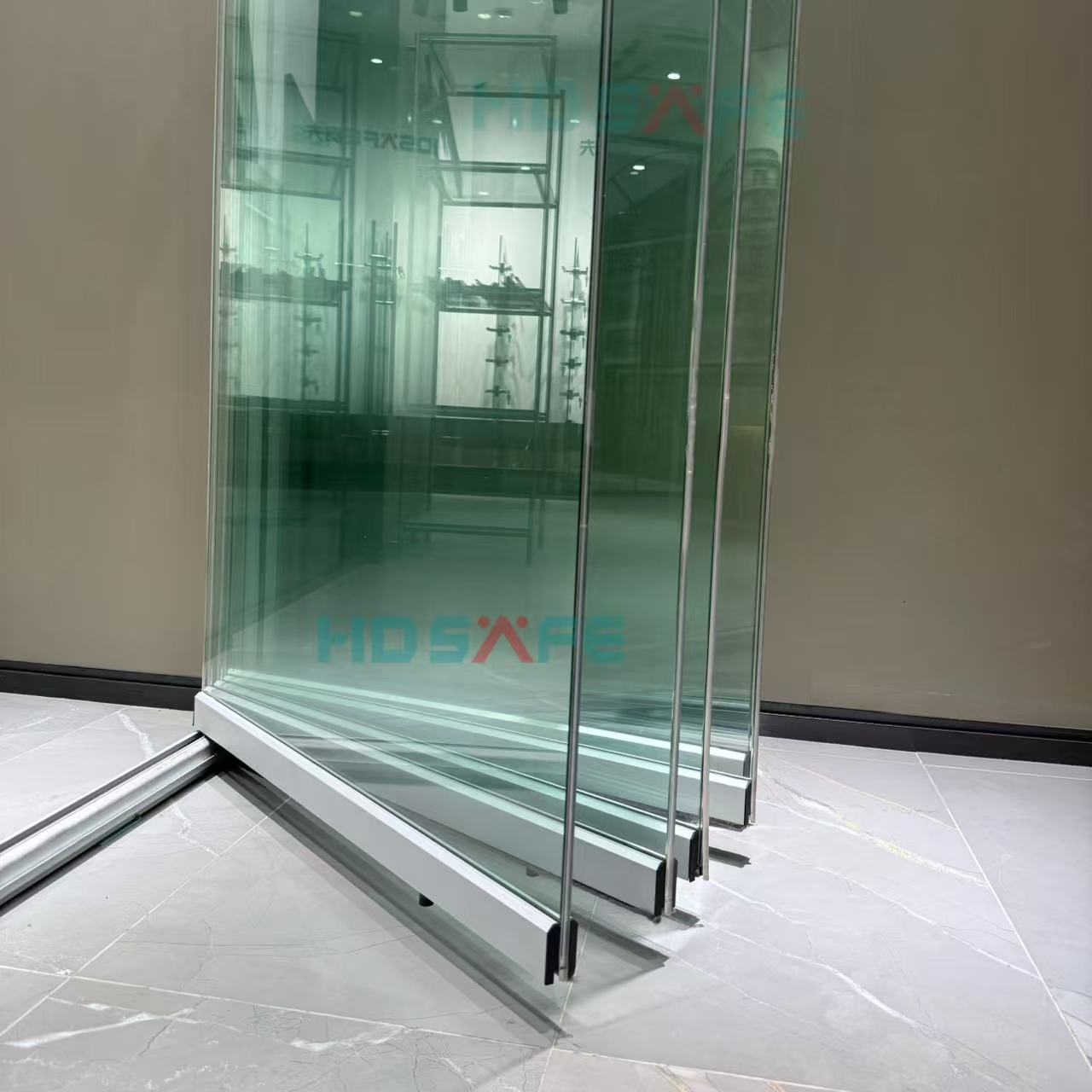 HDSAFE Modern Style Folding Slide Doors Waterproof For Villas Aluminum Alloy Exterior Bifold Glass Folding Doors