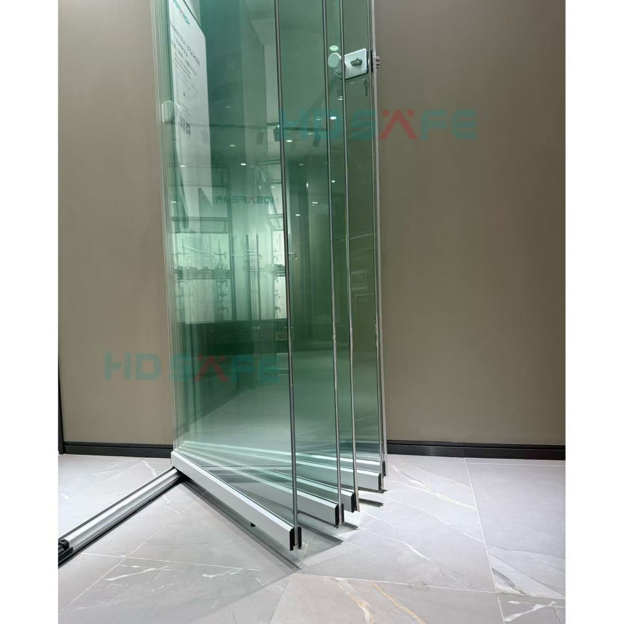 HDSAFE Modern Style Folding Slide Doors Waterproof For Villas Aluminum Alloy Exterior Bifold Glass Folding Doors