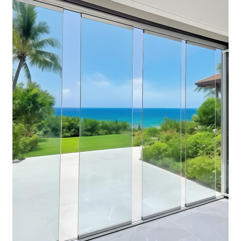 Balcony Glass Entrance Sliding Folding Door Frameless Patio Door Soundproof Panoramic Aluminium Folding Door