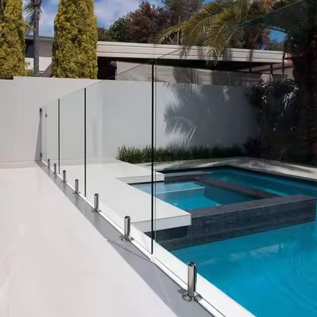 Aluminum U Channel Glass Balustrade Glass Barrier for Decking Railing System Floor Mounted Parapet for Terrace Balcony Pool Deck
