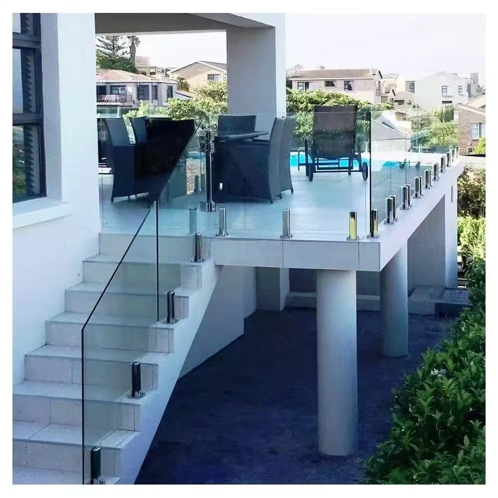 Aluminum U Channel Glass Balustrade Glass Barrier for Decking Railing System Floor Mounted Parapet for Terrace Balcony Pool Deck
