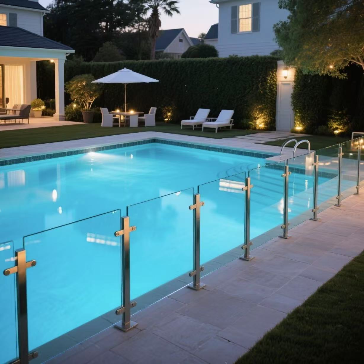Modern Glass Deck Railing Outdoor Glass U Channel Frameless 12-20mm Tempered Glass Aluminum French Balcony Balustrades