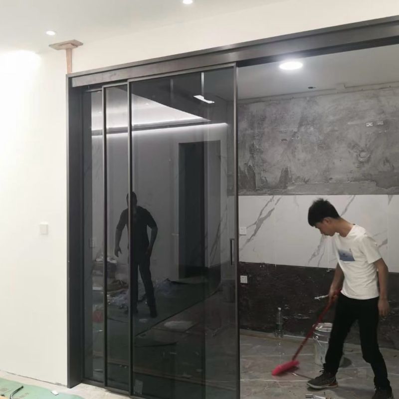 Interior Glass Sliding Door Narrow Aluminum Slim Frame Sliding Interior Glass Door