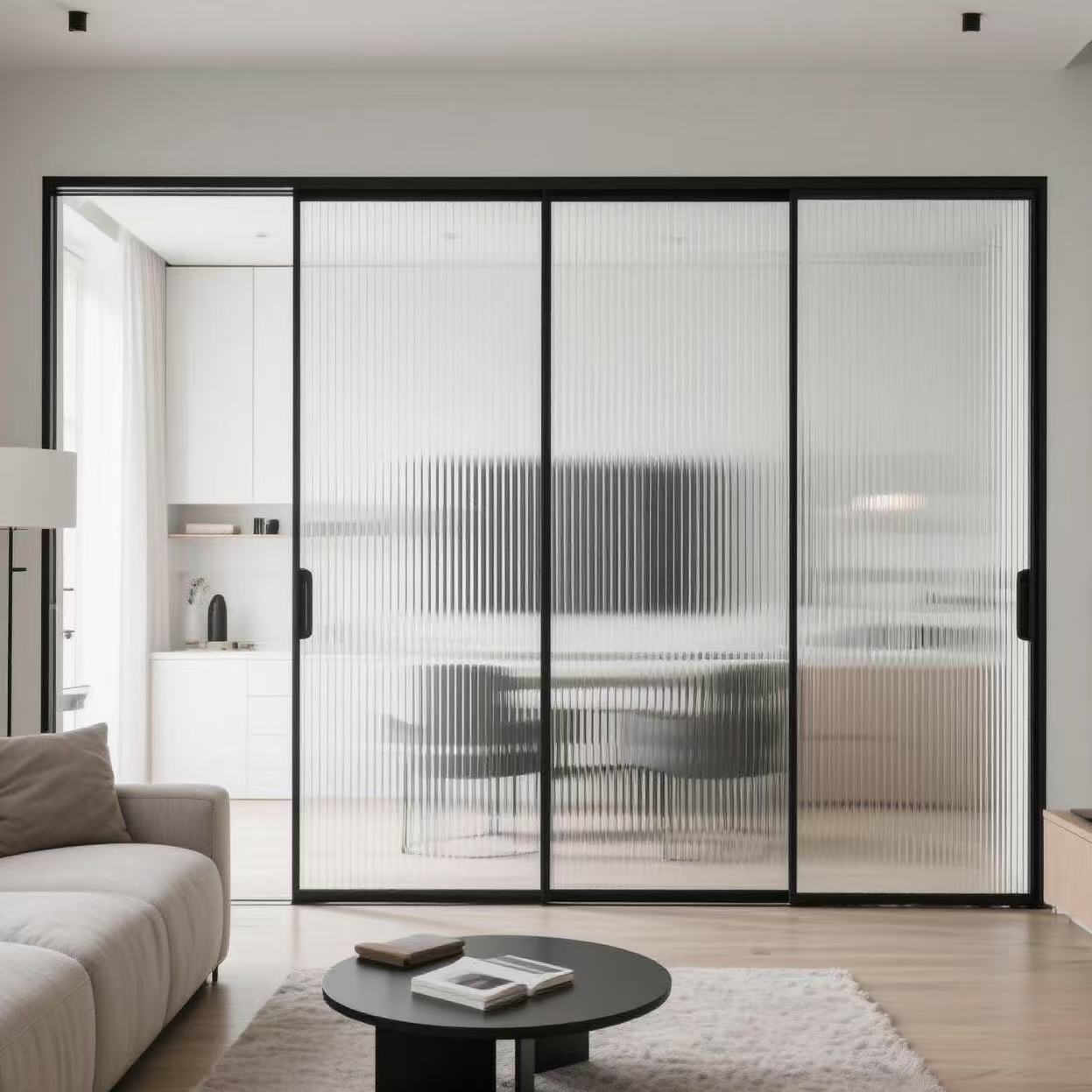 Popular Modern Automatic Glass Telescopic Sliding Door System Extremely Narrow Modern Sliding Door